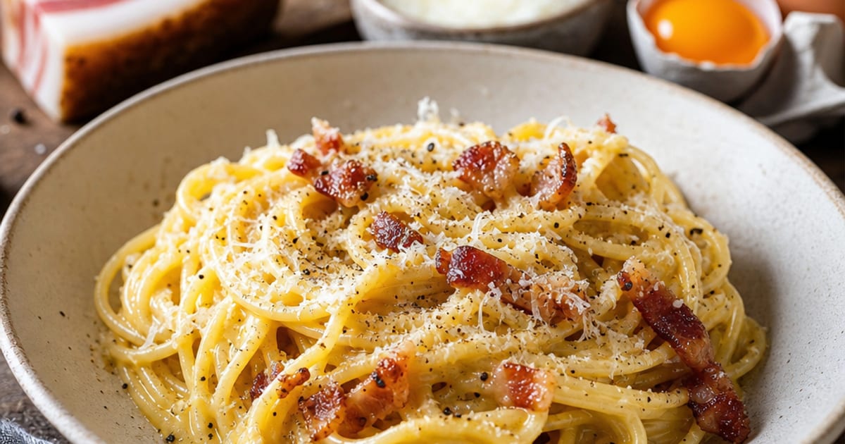 Spaghetti alla Carbonara authentiques