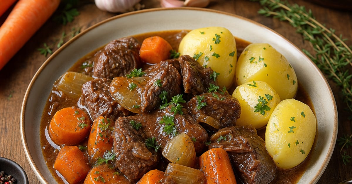 Bœuf carottes et pommes de terre vapeur