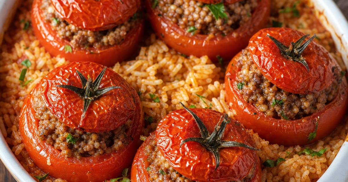 Tomates farcies et riz au four