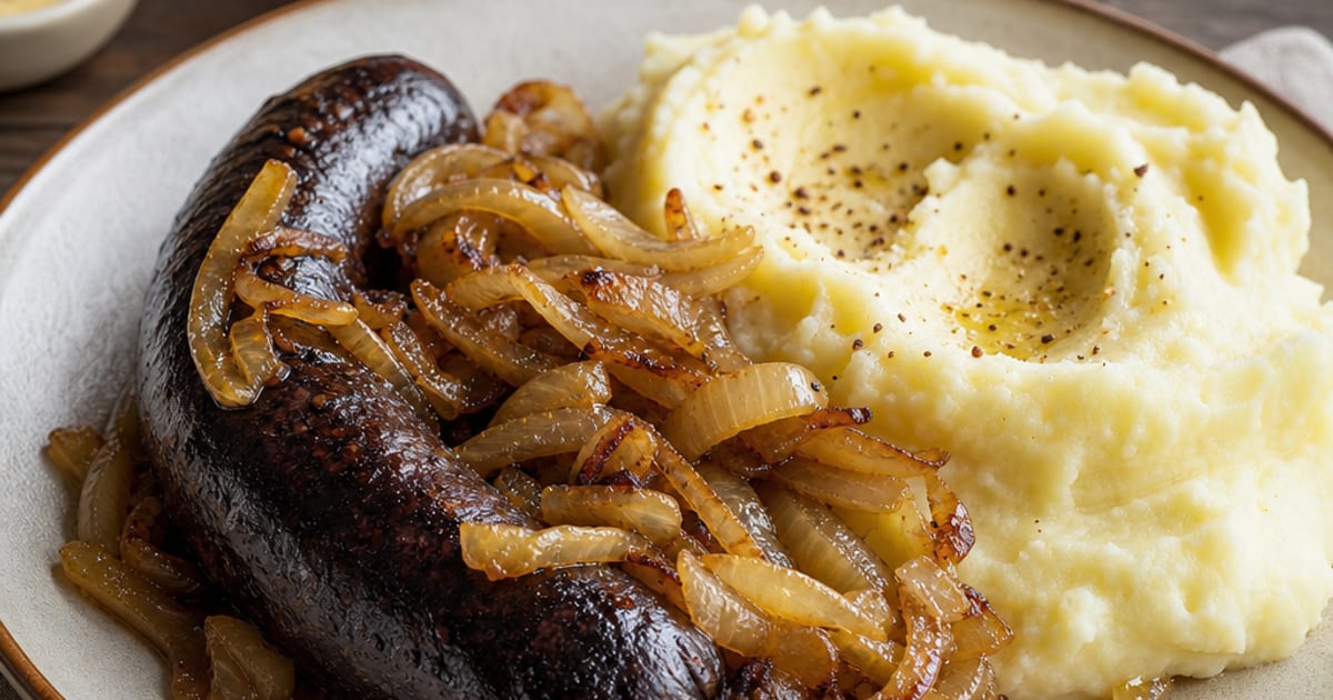 Boudin noir aux oignons et purée maison