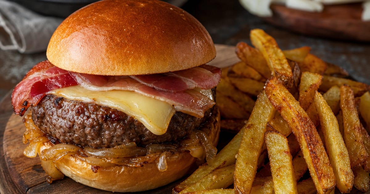 Burger savoyard et frites maison