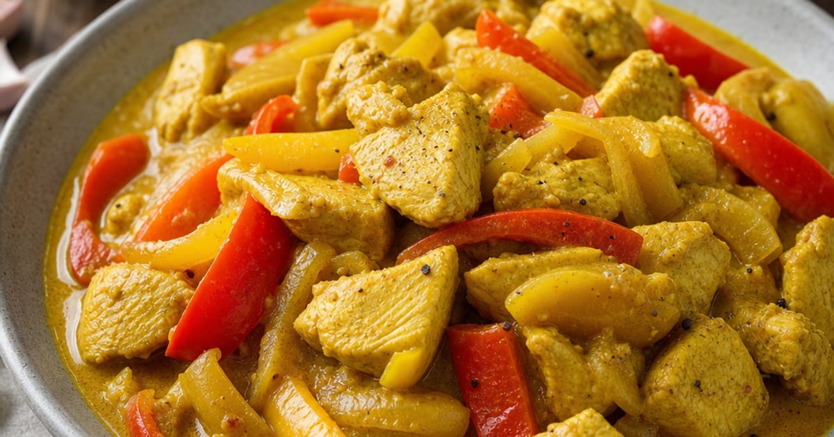 Colombo de poulet aux poivrons