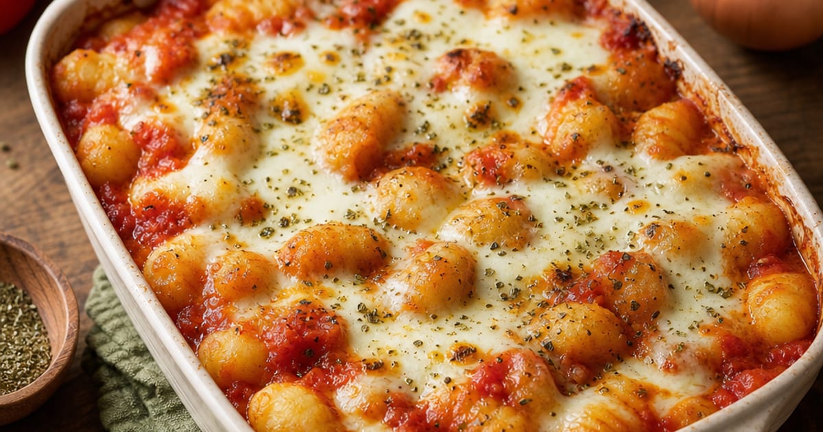 Gratin de gnocchis tomate-mozzarella