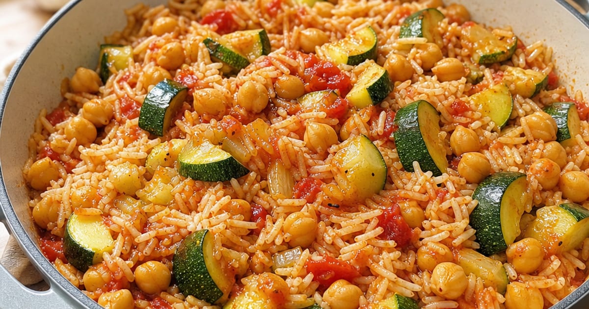 Poêlée de riz aux courgettes et pois chiches