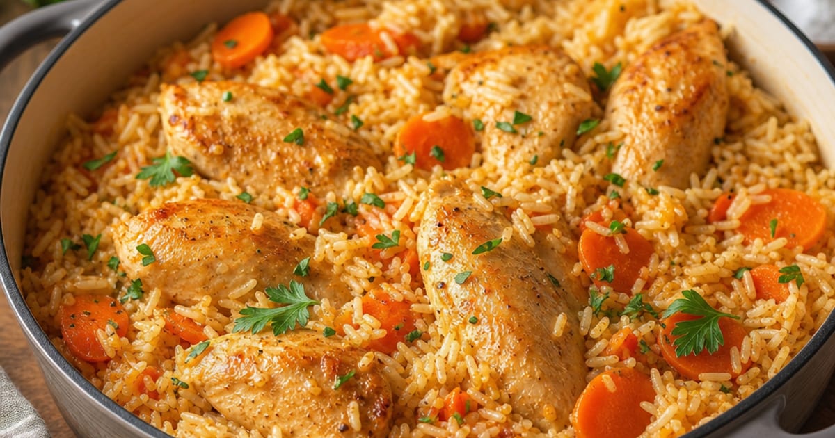 Riz fondant au poulet et carottes sans gluten