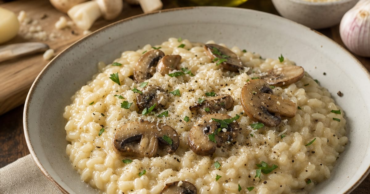 Risotto italien aux champignons