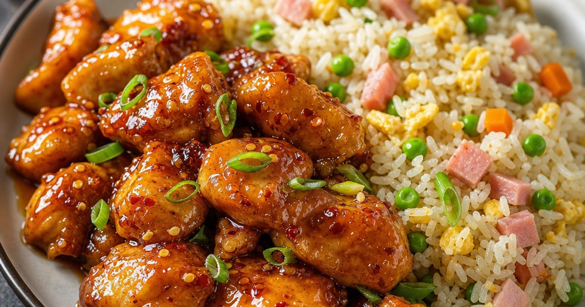 Poulet général Tao avec riz cantonais