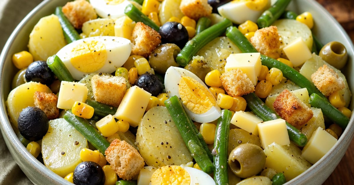 Salade froide de pommes de terre, œufs et leerdammer