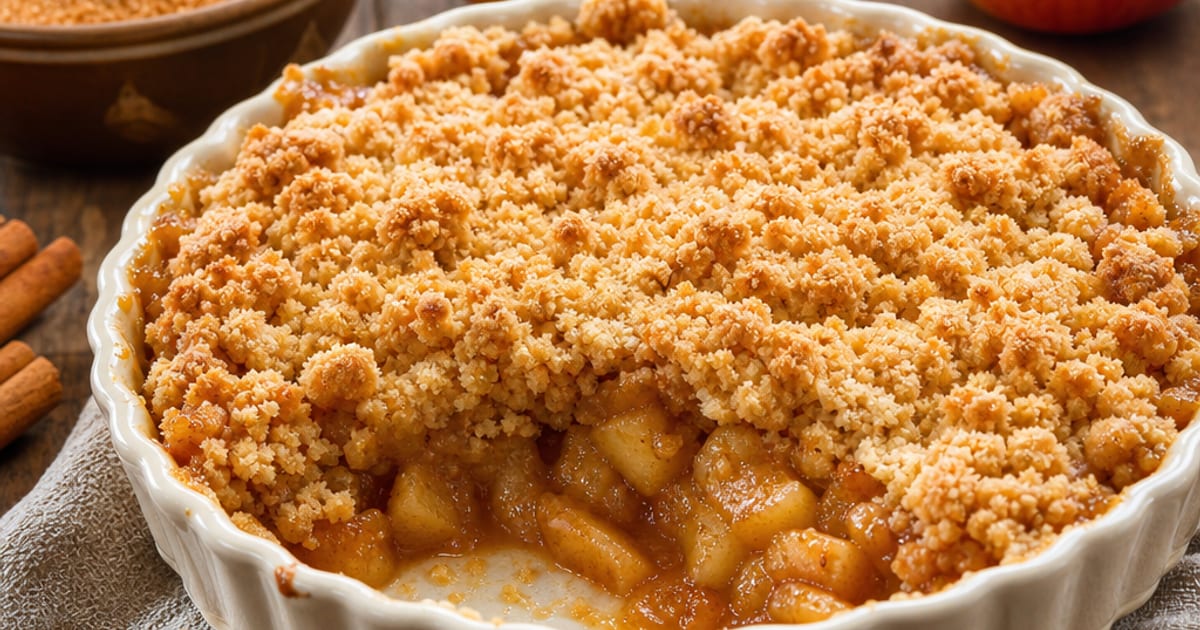 Crumble aux pommes sans lactose
