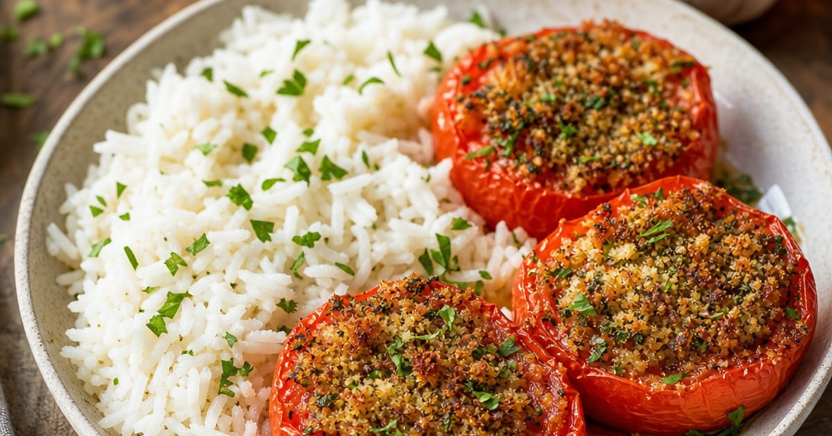 Tomates provençales et riz nature
