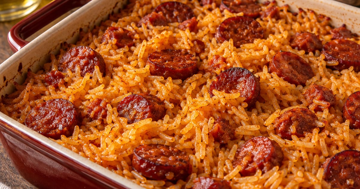 Riz au chorizo au four