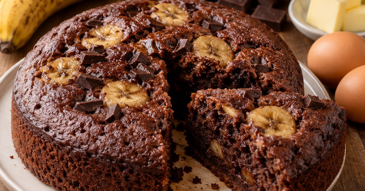 Gâteau chocolat-banane facile