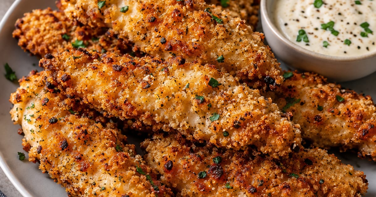 Tenders de poulet ail-parmesan à l’air fryer
